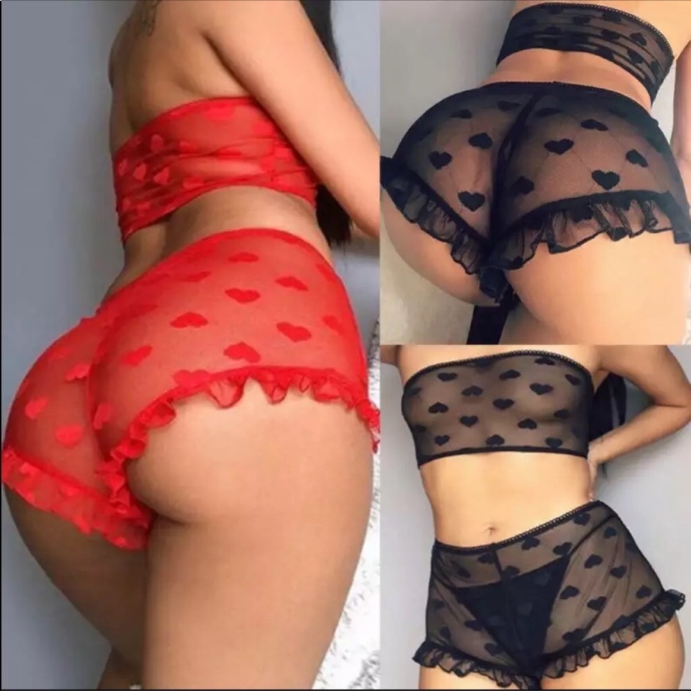 RED 2pcs lace sexy women lingerie